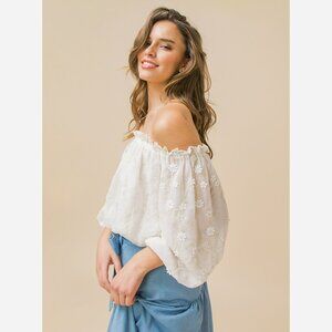 Flower Off Shoulder Top